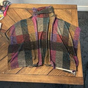 Plaid poncho